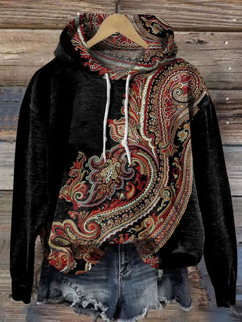 Retro Pattern Art Print Casual Hoodie Sweatshirt