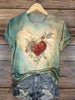 ?Limited Time Discount?Vintage Heart Print T-shirt