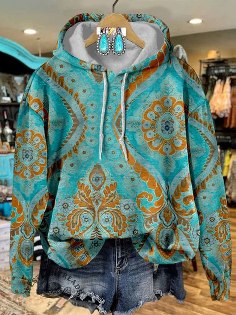 Classic Western Print Casual Sweatshirt