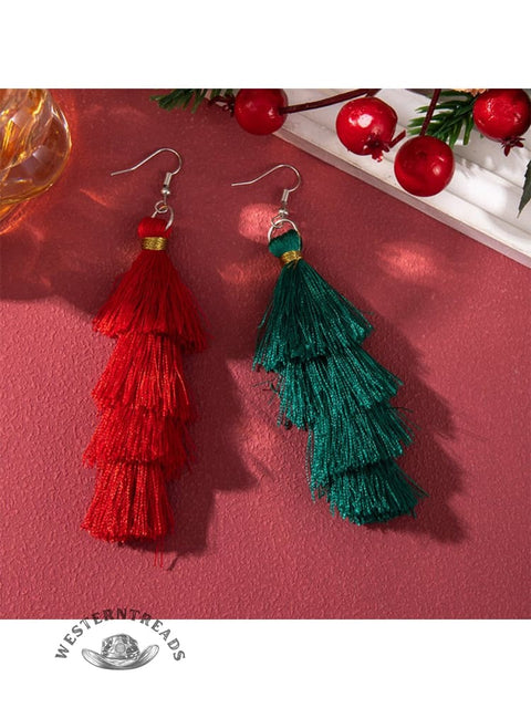 Christmas Ornament Tassel Earrings