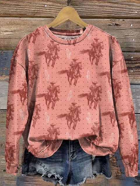 Western Printed Casual Sweatshirt