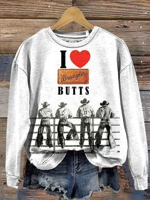 Western Cowboy Printed Casual Sweatshirt