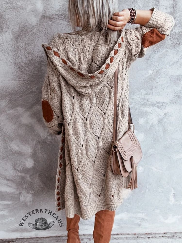 Women's Long Sleeve Midi Knit Cardigan Sweater