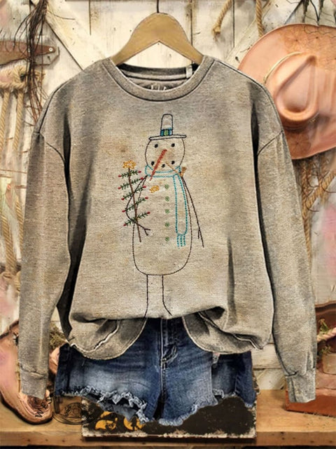 Christmas Print Casual  Sweatshirt