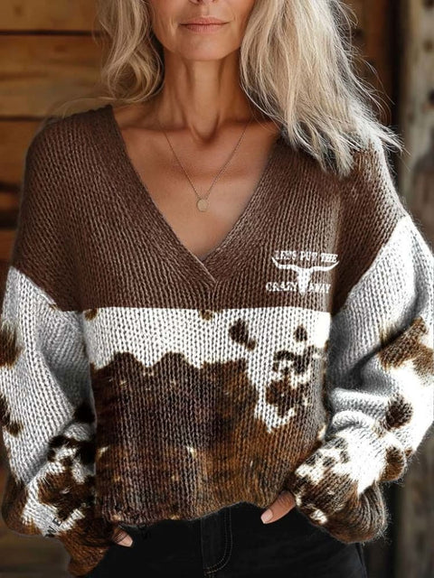 Women's Casual V-neck Pullover Knit