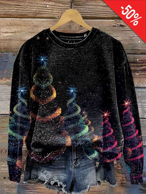 Glitter Christmas  Art  Print Casual  Sweatshirt