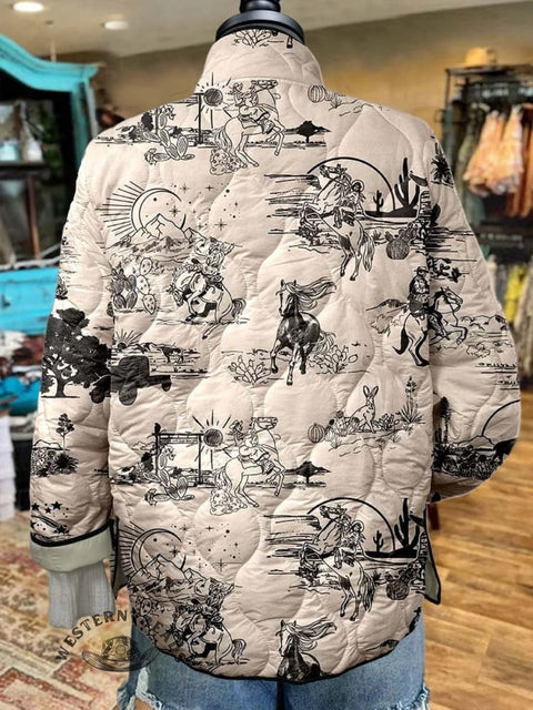Women's Western Casual Quilted Cardigan