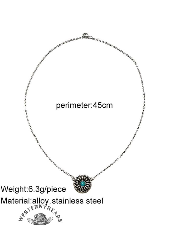 Vintage Western Cowboy Pumpkin Pendant Necklace