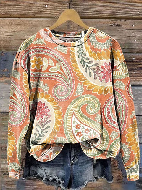 Paisley Pattern Art Print Casual Sweatshirt