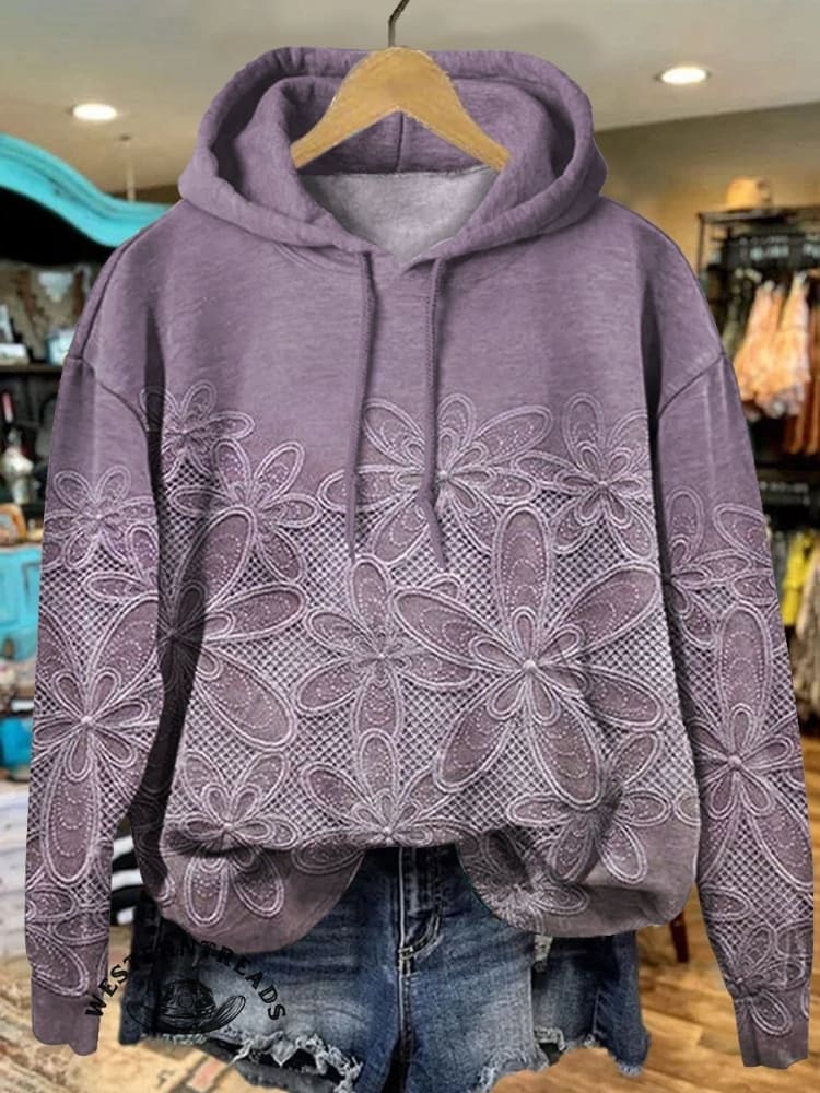 🔥Hot Sale🔥Vintage Floral Art Print CasualSweatshirt