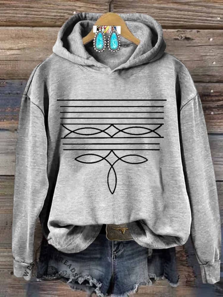 Women's Boot Stitch Print Casual Sweatshirt