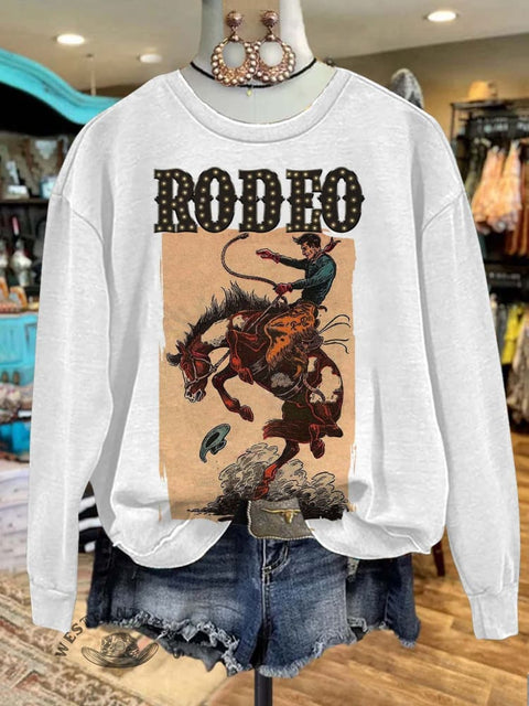Rodeo Print Casual Sweatshirt