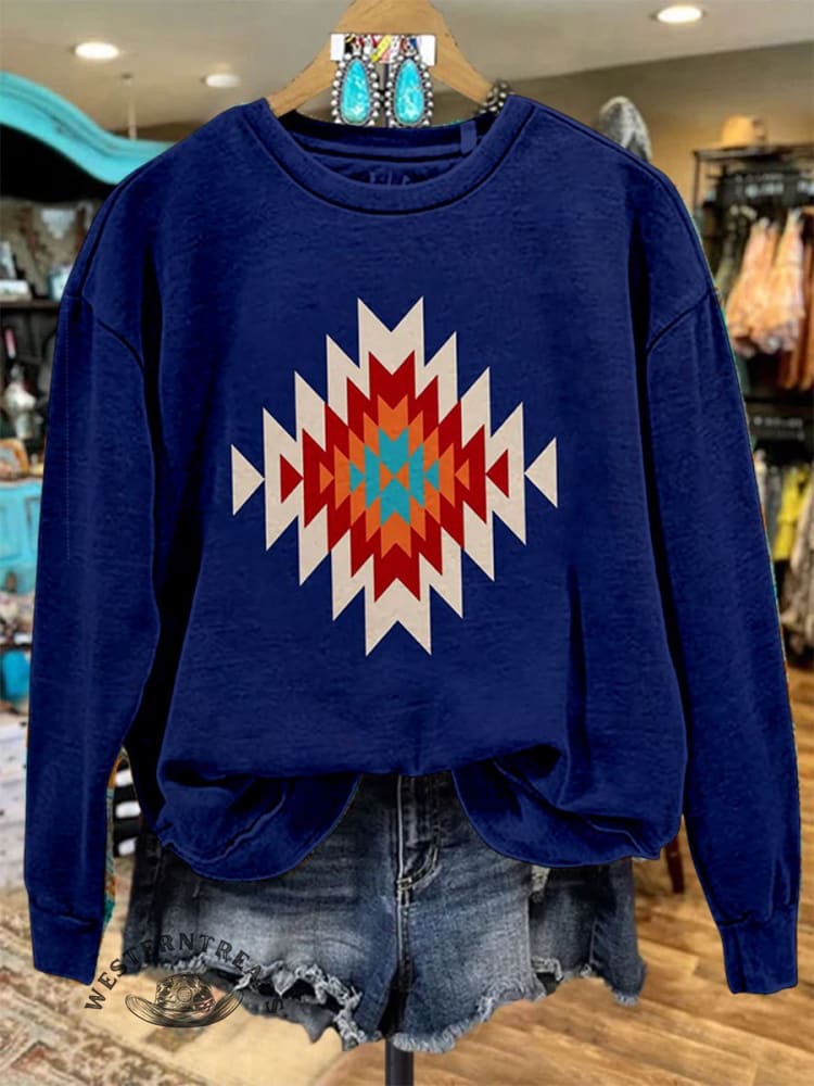 Vintage Print CasualSweatshirt