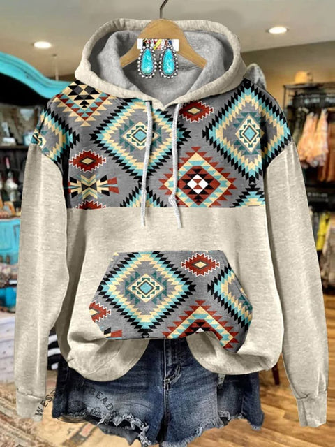 Aztac Print Casual Hoodie Sweatshirt