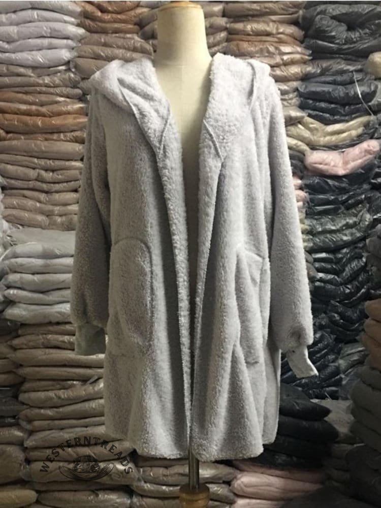 Autumn and Winter Solid Color Warm Top Medium Long Coat