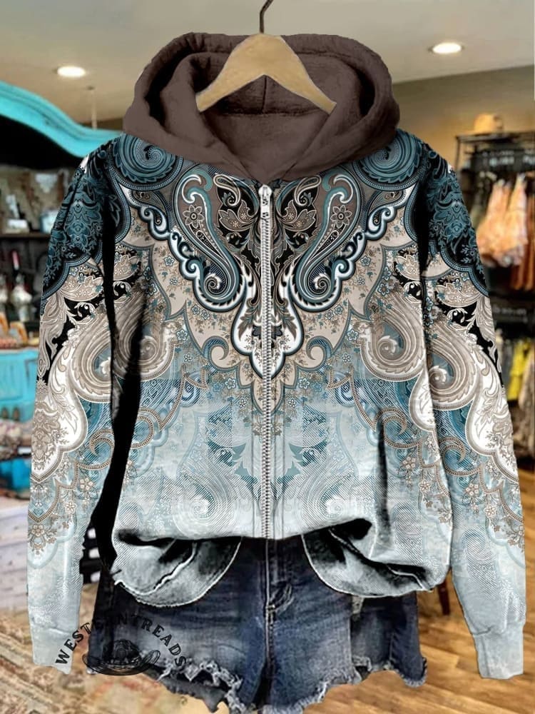 🔥Hot Sale🔥Women's Paisley Print Casual Sweatshirt