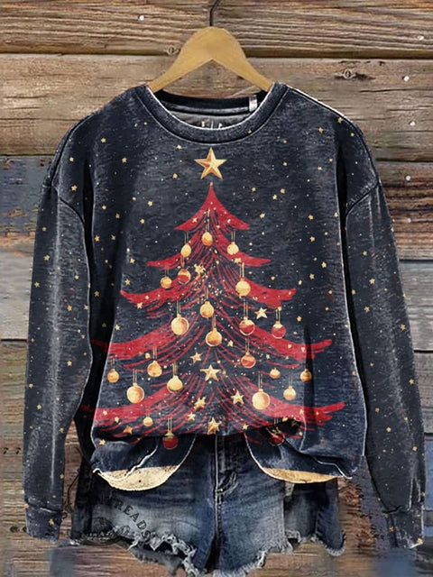 Christmas Tree Art Print Casual Sweatshirt