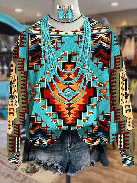 Aztec Print Casual Sweatshirt