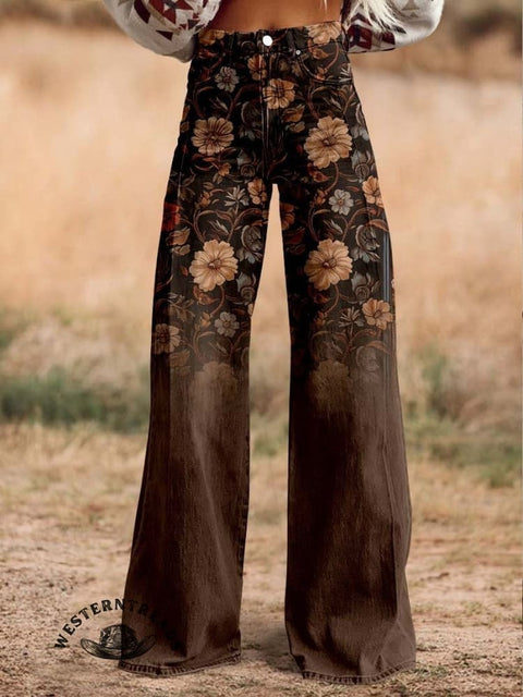 🔥Global best-selling🔥Women's Brown Flower Print Casual Sweatshirt