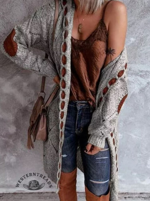 Women's Long Sleeve Midi Knit Cardigan Sweater
