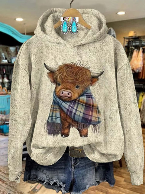 Women's West Highland Cow Print Casual Sweatshirt