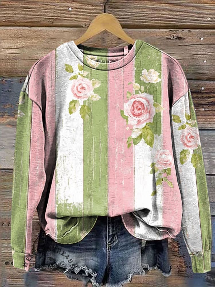 Vintage Print CasualSweatshirt