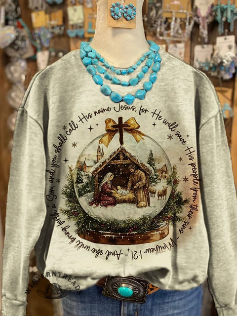 Christmas Jesus Art Print Casual Sweatshirt