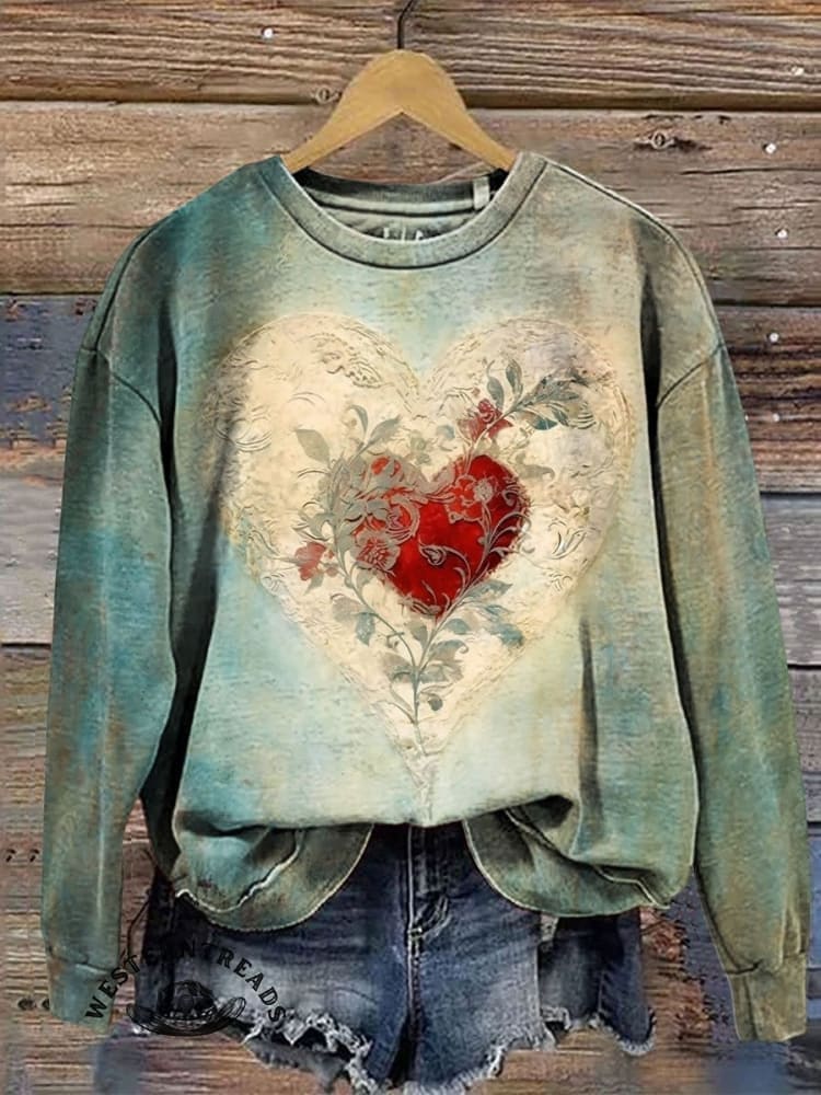 🔥Limited Time Discount🔥Vintage Heart Print T-shirt