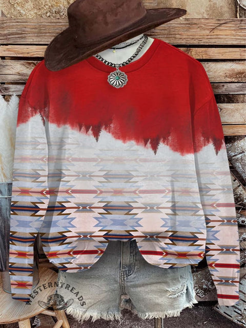 Aztac Print Casual Sweatshirt