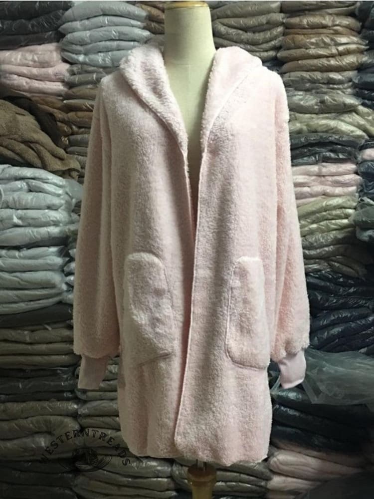 Autumn and Winter Solid Color Warm Top Medium Long Coat