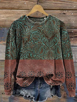 🔥Hot Sale🔥Western Style Print CasualSweatshirt