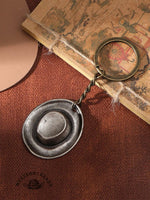 Alloy Retro Style Western Cowboy Hat Pendant Car Pendant Keychain