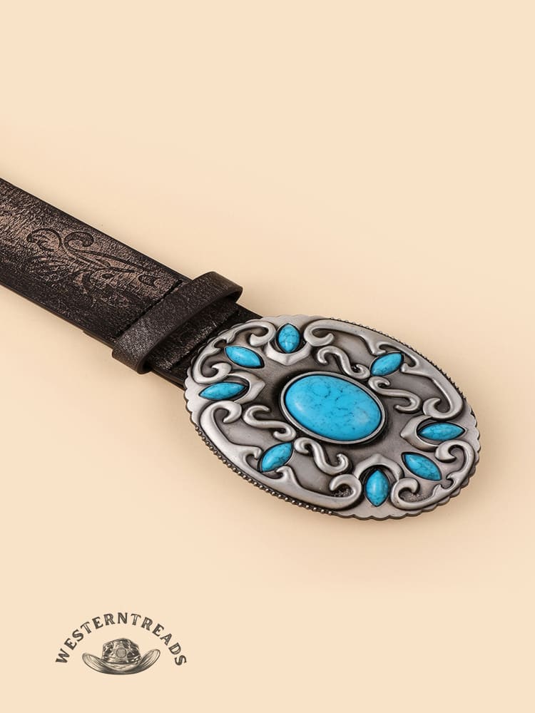 Vintage Engraved Sapphire Belt