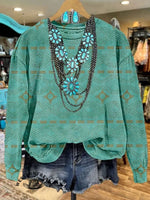 🔥Hot Sale🔥Vintage Print Casual Long Sleeve Zip Sweatshirt