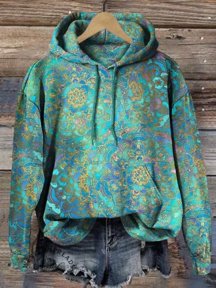 Women's Vintage Ethnic Art Print Casual Hoodie Sweatshirt