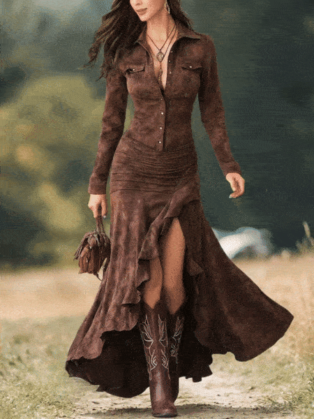 Button-down Zipper Dress