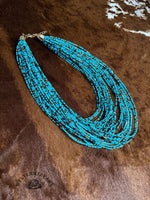 Vintage exaggerated multi-layer millet bead necklace
