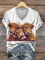 Funny Cow Art Print Classic Short-sleeved T-shirt