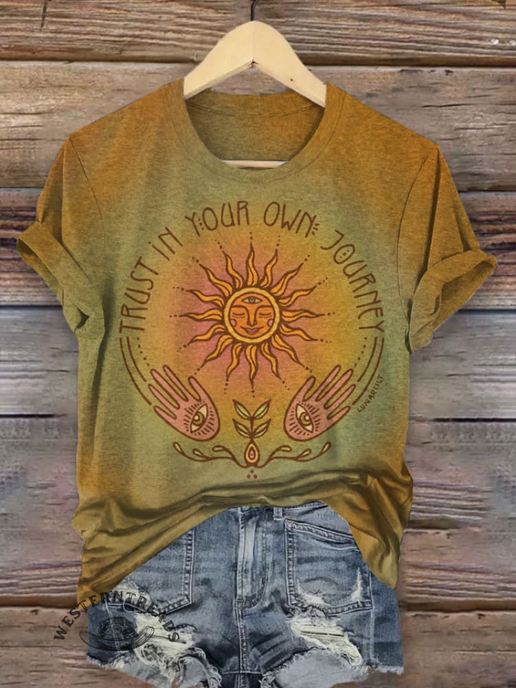Vintage Western Art Print T-shirt