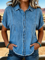 Women's Casual Vintage Denim Shirt