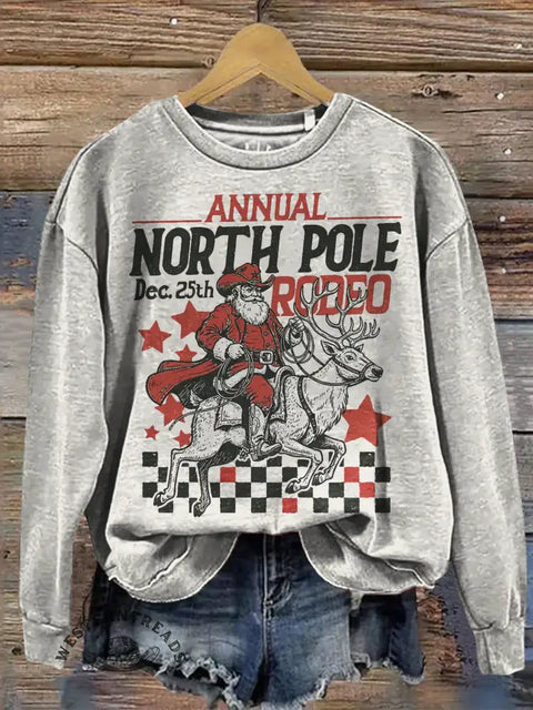 Western Christmas Art Print Casual Sweatshirt