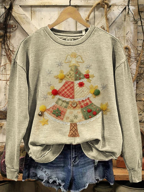 Retro Christmas Casual Cotton Sweatshirt