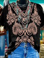 Vintage Print Casual T-shirt