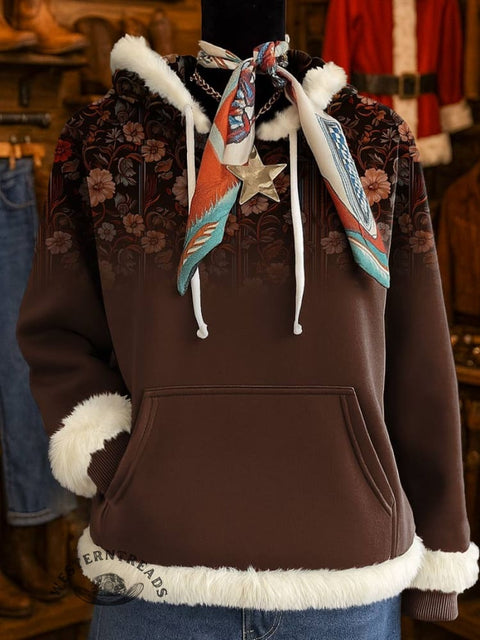 Red Paisley Print Casual Sweatshirt