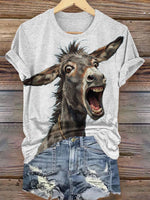 Funny Donkey Print Casual T-shirt
