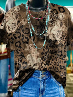 Leopard Floral Print T-shirt