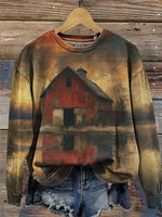 Western Country Art Print Casual Sweatshirt