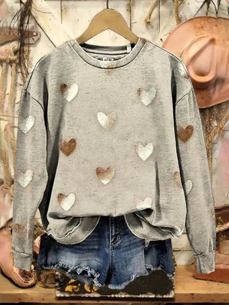 Vintage Heart Art Print Sweatshirt