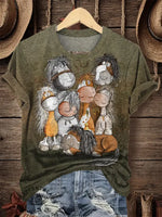 Funny Horse Family Art Print T-shirt