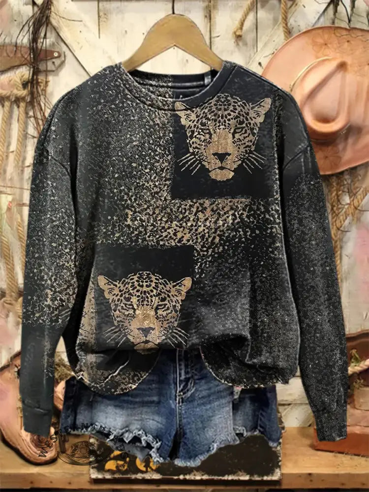 Vintage Western Art Print Sweatshirt